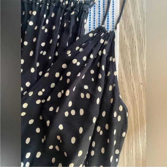 NWOT Anthropologie Maeve Finley Wide Leg Black White Polla Dot Flowy Jumpsuit 4 - Picture 13 of 14